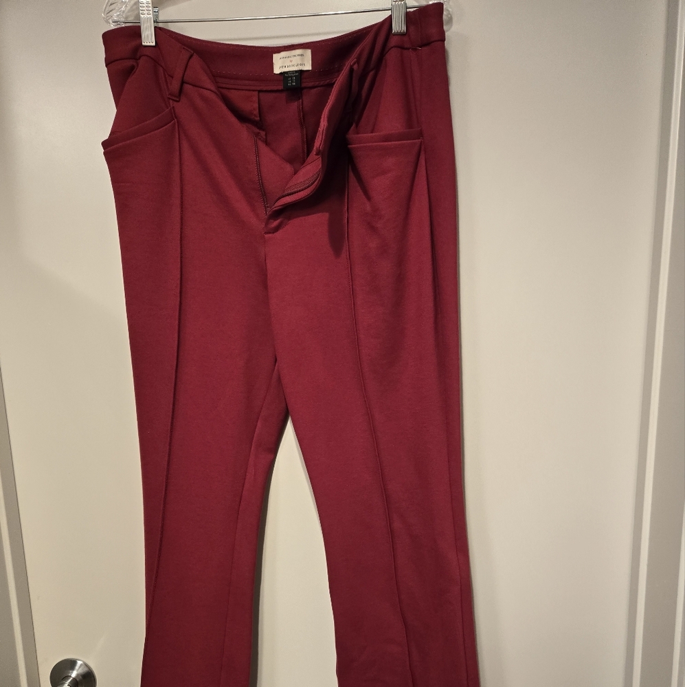 Anthropologie Size 14 Red High-Waisted Pants